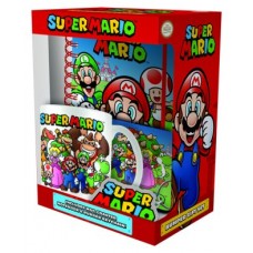 SET DE REGALO TAZA, CUADERNO, LLAVERO Y POSAVASOS SUPER MARIO PYRAMID REDSTRING GP85388 (Espera 4 dias)