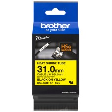 BROTHER Cinta tubo termorretractil. Texto negro sobre fondo amarillo. PTP900W, PTP950NW, PTD800W