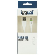 iggual cable USB-A/micro-USB 100 cm blanco