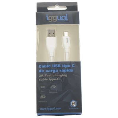 iggual Cable USB-A/USB-C 100 cm blanco Q3.0 3A