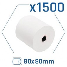 Pack 1500 rollos papel t&eacute;rmico sin BPA 80x80mm