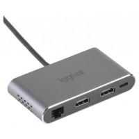 iggual Hub C 8 en 1 2xHDMI 2xUSB 2xSD RJ45 PD100W