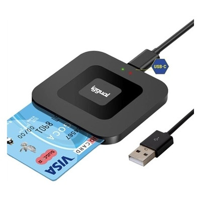 iggual Lector DNI SIP tarjetas ID USB-A / tipo C-SX5 iggual Lector DNI SIP tarjetas ID USB-A / tipo C
