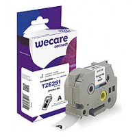 ARMOR WECARE Etiqueta Blanca Texto negro para BROTHER TZE251 24MM*8M