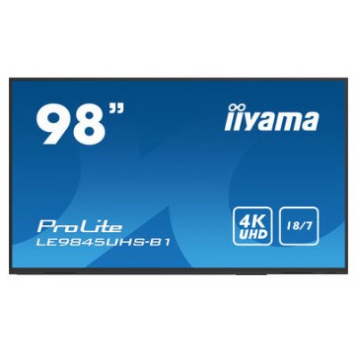 iiyama LE9845UHS-B1 pantalla de señalización Pantalla plana para señalización digital 2,49 m (98") LED 4K Ultra HD Negro Procesador incorporado Android 8.0 (Espera 4 dias)