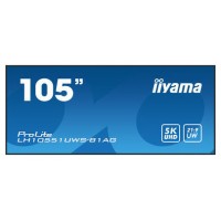 MONITOR PROFESIONAL IIYAMA 105" (LH10551UWS-B1AG) / TIEMPO OPERACION 24/7 / USO HORIZONTAL Y VERTICAL / IPS / 5120X2160 5K UW / 8MS / 500CD / 21:9 / RS-232C / RJ45 / HDMI X 1 / DP X 1 / USB-C X 2/ USB X6 / SLOT OPS / VESA 1500X600 (Espera 4 dias)