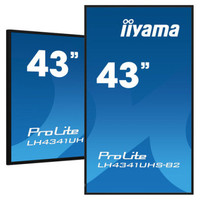 MONITOR IIYAMA 43" 3840X2160, 4K UHD IPS PANEL, 1% HAZE, LANDSCAPE AND PORTRAIT MODE, SPEAKERS 2X 10W , VGA, 3X HDMI, 500CD/M&sup2;, MEDIA PLAY USB PORT, CONTROL LAN / RS232C, VESA 400X400 (LH4341UHS-B2) (Espera 4 dias)