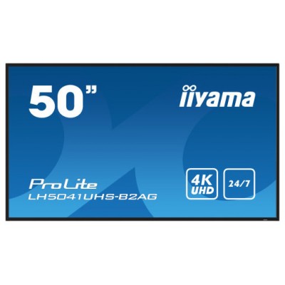 iiyama LH5041UHS-B2AG pantalla de señalización Pantalla plana para señalización digital 127 cm (50") LCD 500 cd / m² 4K Ultra HD Negro 24/7 (Espera 4 dias)