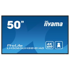 iiyama LH5065UHSB-B1AG pantalla de señalización Pantalla plana para señalización digital 125,7 cm (49.5") LCD Wifi 800 cd / m² 4K Ultra HD Negro Procesador incorporado Android 11 24/7 (Espera 4 dias)