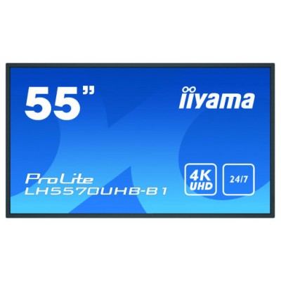 iiyama LH5570UHB-B1 pantalla de señalización Pantalla plana para señalización digital 138,7 cm (54.6") VA 4K Ultra HD Negro Procesador incorporado Android 9.0 (Espera 4 dias)