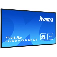 iiyama LH6552UHS-B1 pantalla de señalización Pantalla plana para señalización digital 163,8 cm (64.5") IPS 4K Ultra HD Negro Procesador incorporado Android 8.0 (Espera 4 dias)