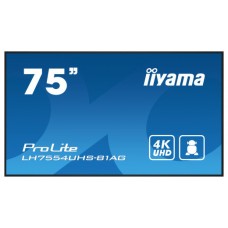 iiyama LH7554UHS-B1AG pantalla de señalización Pantalla plana para señalización digital 190,5 cm (75") LCD Wifi 500 cd / m² 4K Ultra HD Negro Procesador incorporado Android 11 24/7 (Espera 4 dias)