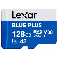 LEXAR 128GB BLUE PLUS MICROSDHC UHS-I WITH SD ADAPTER, UP TO 170MB/s READ C10 A2 V30 U3 (Espera 4 dias)