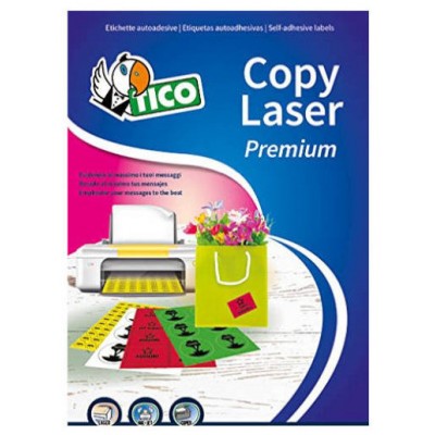 CAJA 70 HOJAS ETIQUETAS NARANJA FLUORESCENTE CON MÁRGENES-LÁSER/INYECCIÓN DE TINTA/FOTOCOPIADORAS-70X36 MM TICO LP4FA-7036 (Espera 4 dias)