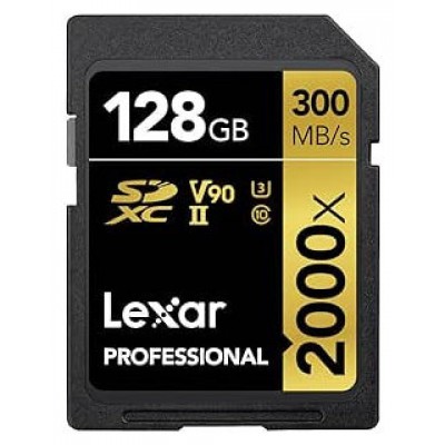 LEXAR 128GB PROFESSIONAL 2000X SDXC UHS-II CARDS, UP TO 300MB/S READ 260MB/S WRITE C10 V90 U3 (Espera 4 dias)