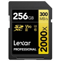 LEXAR 256GB PROFESSIONAL 2000X SDXC UHS-II CARDS, UP TO 300MB/S READ 260MB/S WRITE C10 V90 U3 (Espera 4 dias)