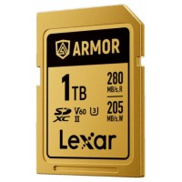 LEXAR 1TB PROFESSIONAL ARMOR GOLD SDXC UHS-II CARDS, UP TO 280MB/S READ 210MB/S WRITE C10 V60 U3,STAINLESS STEEL CASING, IP68 (Espera 4 dias)-148SX LEXAR 1TB PROFESSIONAL ARMOR GOLD SDXC UHS-II CARDS, UP TO 280MB/S READ 210MB/S WRITE C10 V60 U3,STAINLESS STEEL CASING, IP68 (Espera 4 dias)