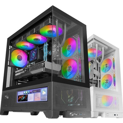 CAJA ATX MARS GAMING MCLCDX NEGRO CRISTAL TEMPLADO