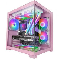 CAJA MICROATX CUBE MARS GAMING MC-VIEW2P ROSA CRISTAL