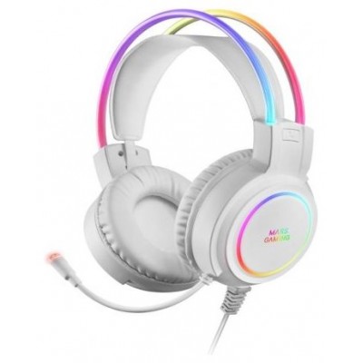 Headset Mars Gaming Mhrgb White Jack 3.5mm Iluminacion