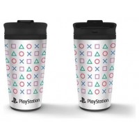 VASO DE VIAJE METÁLICO PLAYSTATION FORMAS PYRAMID REDSTRING MTM25995 (Espera 4 dias)