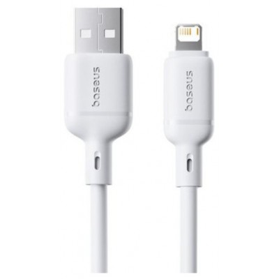 OS-BASEUS SILKY SERIES FAST CHARGING CABLE USB TO IP 2.4A 1M MOON WHITE (Espera 4 dias)