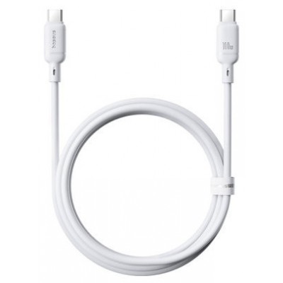 OS-BASEUS SILKY SERIES FAST CHARGING CABLE TYPE-C TO TYPE-C 100W 1M MOON WHITE (Espera 4 dias)