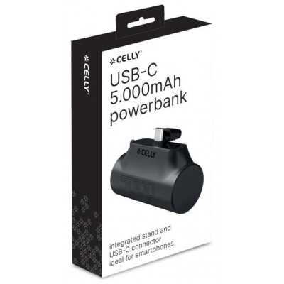 Celly Powerbank Compacta Usb-C 5000 mAh Negra