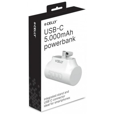 Celly Powerbank Compacta Usb-C 5000 mAh Blanca