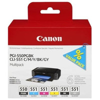 TINTA CANON MULTIPACK PGI550BK+CLI551 C/M/Y/B/G (Espera 4 dias)-17SX TINTA CANON MULTIPACK PGI550BK+CLI551 C/M/Y/B/G (Espera 4 dias)