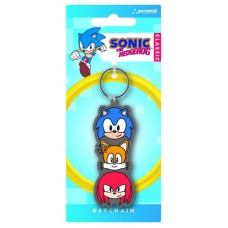 LLAVERO TRÍO APILADO SONIC, TAILS KNUCKLES 6 CM PYRAMID RK39440C (Espera 4 dias)