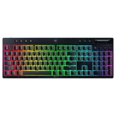 Razer BlackWidow V4 Low-Profile HyperSpeed teclado Juego USB + RF Wireless + Bluetooth QWERTY Internacional de EE.UU. Negro (Espera 4 dias)
