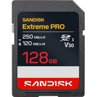 SANDISK EXTREME PRO SD UHS-I 128GB SD 250MB/S(R) / 120MB/S(W) (Espera 4 dias)