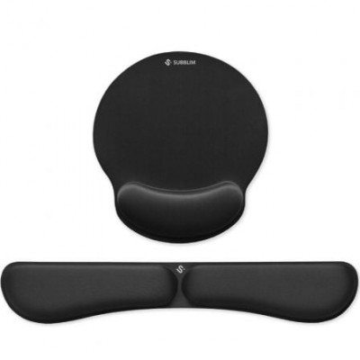 SUBBLIM SUBMP-04E020 descansa mu&ntilde;ecas Algod&oacute;n, Licra, Espuma de memoria, Poliuretano (PU) Negro (Espera 4 dias)