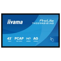 MONITOR IIYAMA 43" ALL-IN-ONE PCAP INTERACTIVE/ ANDROID 14 OS/ 3840 x 2160/ 450CD/M&sup2; WITH TOUCH/ HDMI X2 + USB-C/RS-232C X1/ WiFi 5 - 2.4G / 5G/ RAM: 4GB, ROM: 32GB/ TOUCH THROUGH-GLASS (T4329AS-B1AG) (Espera 4 dias)