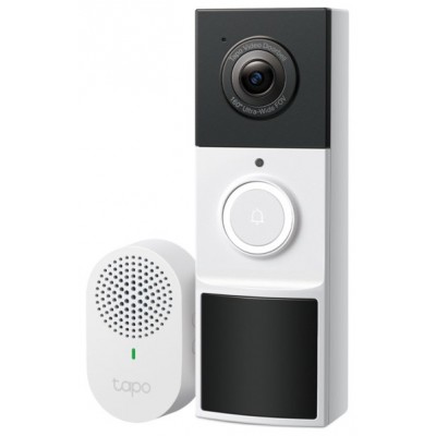 TP-LINK VIDEO DOORBELL CAMERA 1 X TAPO D210, 1 X TAPO D100C SPEC: 2K 3MP (2304X1296), 2.4GHZ, 6400MAH RECHARGEABLE LITHIUM-ION BATTERY (Espera 4 dias)