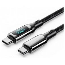 CABLE 2.0 USB-C M/M PANTALLA LED 1.2 M NEGRO VENTION (Espera 4 dias)