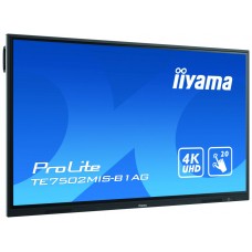 iiyama TE7502MIS-B1AG pantalla de señalización Panel plano interactivo 190,5 cm (75") VA 4K Ultra HD Negro Pantalla táctil Procesador incorporado Android 9.0 (Espera 4 dias)
