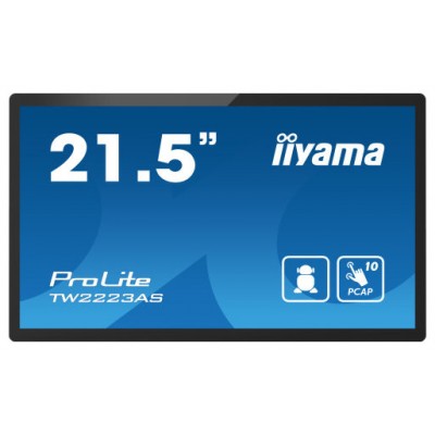 iiyama TW2223AS-B2 pantalla de señalización Panel plano interactivo 54,6 cm (21.5") Wifi 400 cd / m² Full HD Negro Pantalla táctil Procesador incorporado Android 12 24/7 (Espera 4 dias)