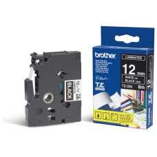 BROTHER Cinta laminada Negro / blanco 12 mm