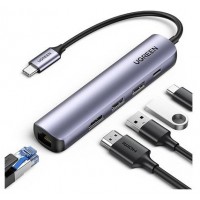 Ugreen 15596 base para port&aacute;til y replicador de puertos Al&aacute;mbrico USB 3.2 Gen 1 (3.1 Gen 1) Type-A + Type-C Aluminio (Espera 4 dias)