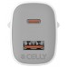 Celly Cargador Gan  1USB 1USBC 35w WH