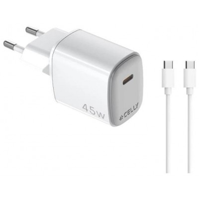 Celly Cargador  45W Usb-C + Cable Usb-C