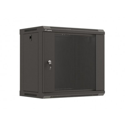 ARMARIO LANBERG MURAL RACK 19" 9U 540X350 FLAT PACK NEGRO PUERTA CRISTAL